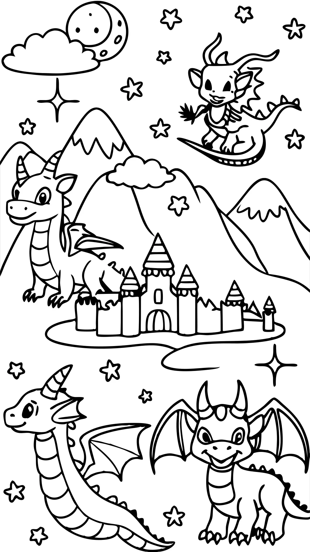 free printable coloring pages of dragons